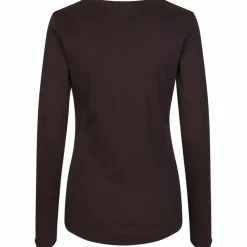 ID Interlock Dame Langærmet t-shirt - Mørk Bordeaux
