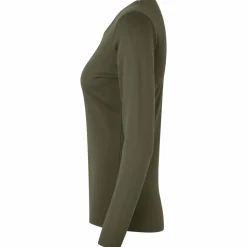 ID Interlock Dame Langærmet t-shirt - Oliven