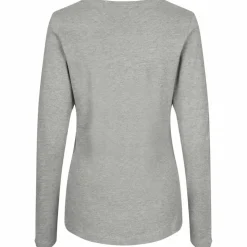 ID Interlock Dame Langærmet t-shirt - Grå Melange