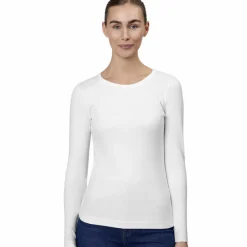 ID Interlock Dame Langærmet t-shirt - Hvid
