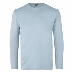 ID Interlock Herre Langærmet t-shirt - Lys Blå