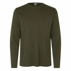 ID Interlock Herre Langærmet t-shirt - Oliven
