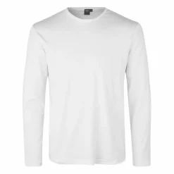 ID Interlock Herre Langærmet t-shirt - Hvid