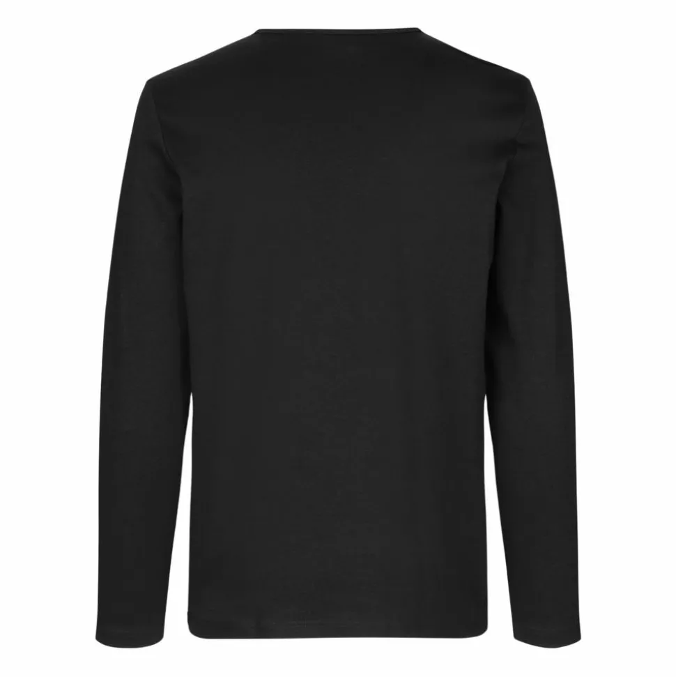 ID Interlock Herre Langærmet t-shirt - Sort