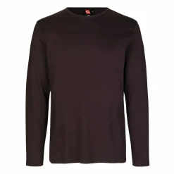 ID Interlock Herre Langærmet t-shirt - Mørk Bordeaux