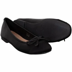 Ideal Shoes Dame Ballerina - Sort
