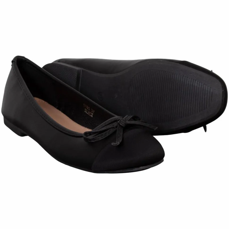 Ideal Shoes Dame Ballerina - Sort
