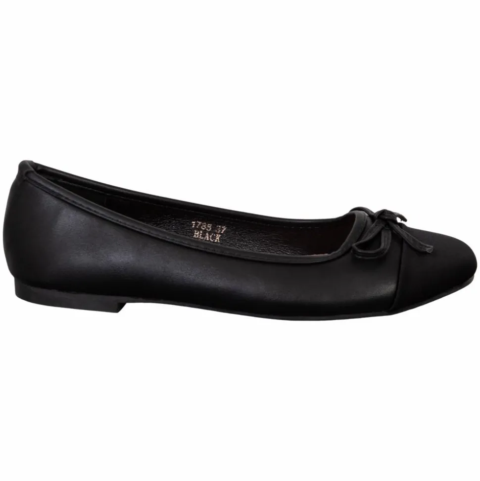 Ideal Shoes Dame Ballerina - Sort