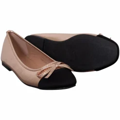 Ideal Shoes Dame Ballerina m. glimmer - Champagne