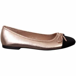 Ideal Shoes Dame Ballerina m. glimmer - Champagne