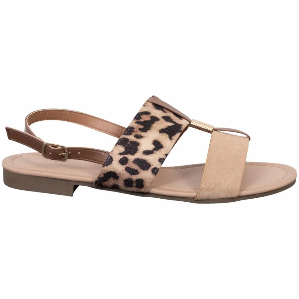 Ideal Shoes Dame Sandaler - Leopard