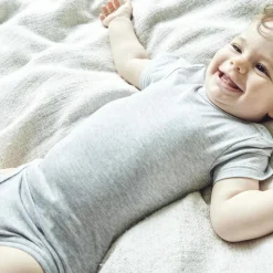JBS of Denmark Baby Body i bambus - Lys grå melange