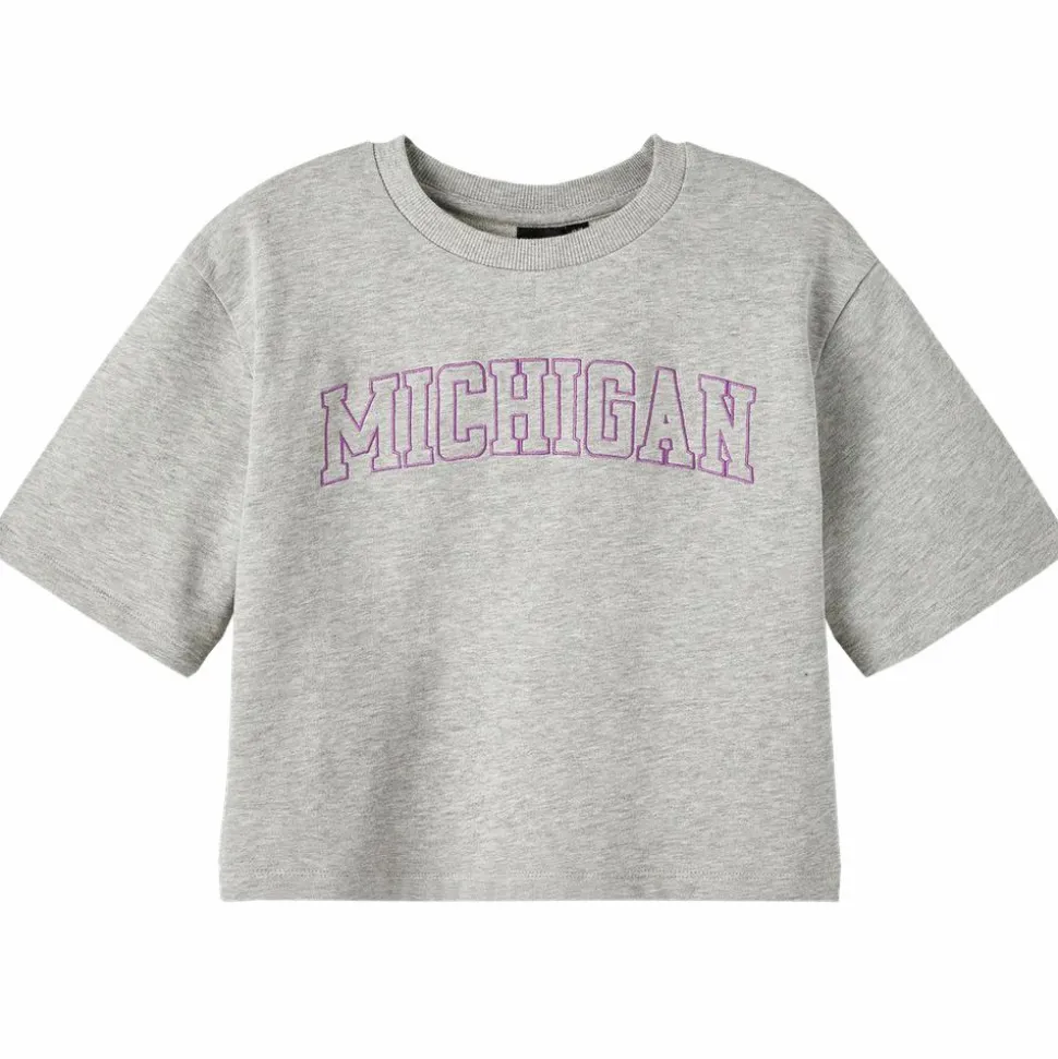 LMTD Pige T-shirt i økologisk bomuld - Grey Melange