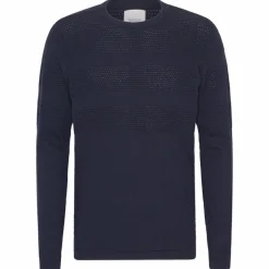 Marcus Affleck Herre Striktrøje - Dark Navy