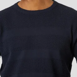 Marcus Affleck Herre Striktrøje - Dark Navy