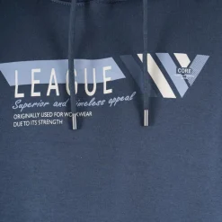 Marcus Colin Herre Sweatshirt m. hætte - Blue largo