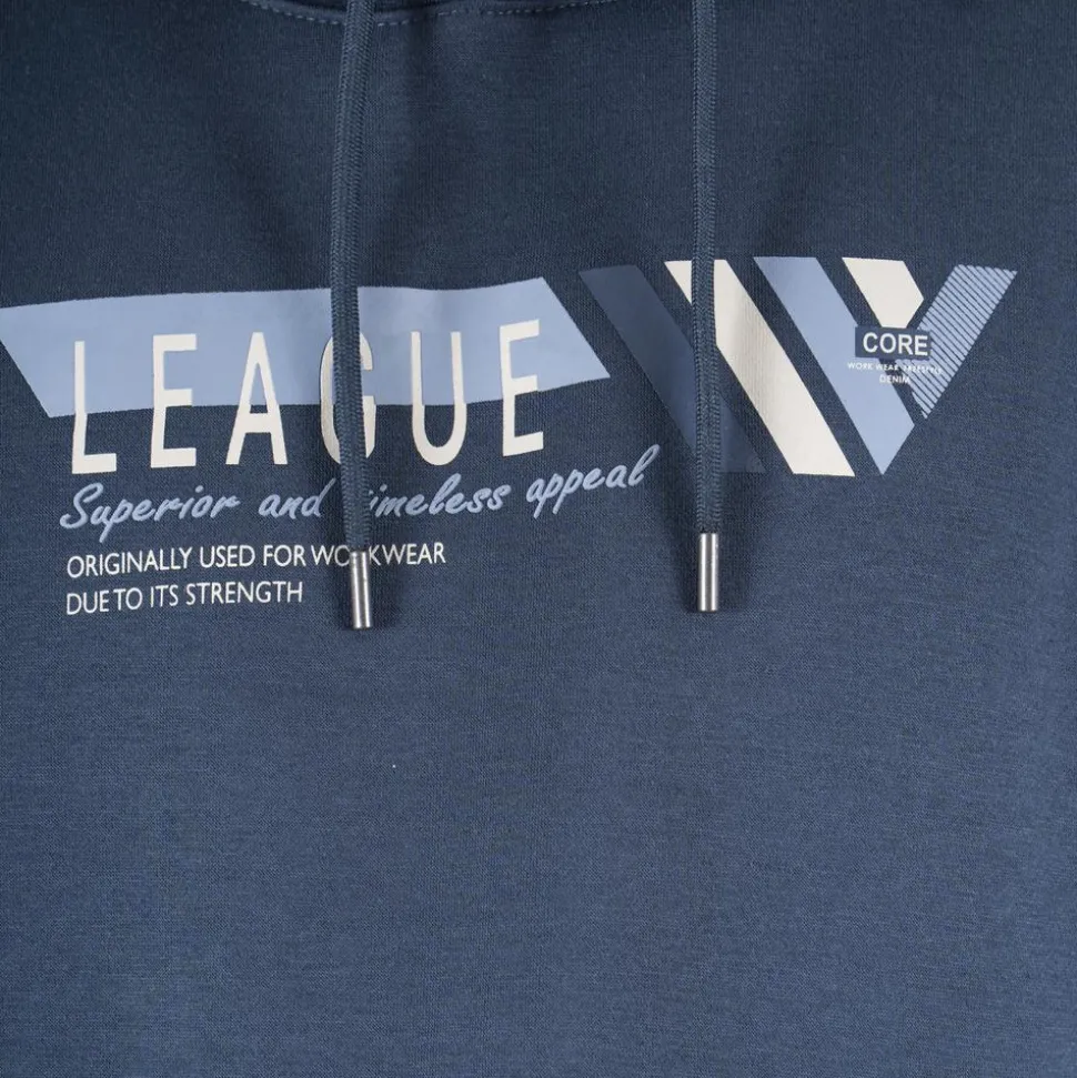 Marcus Colin Herre Sweatshirt m. hætte - Blue largo