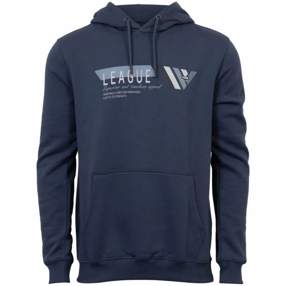 Marcus Colin Herre Sweatshirt m. hætte - Blue largo