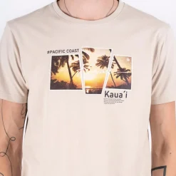 Marcus Flann Herre T-shirt - Bubbly beige