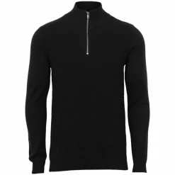 Marcus Hubble Half Zip Herre Striktrøje - Black