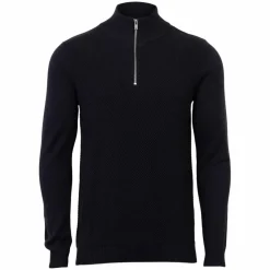Marcus Hubble Half Zip Herre Striktrøje - Night Navy