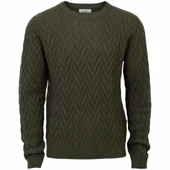 Marcus Richie Herre Striktrøje i uldmix - Olive Green Mix
