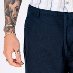 Marcus Wilson Herre Shorts i hørmix - Dark Sapphire
