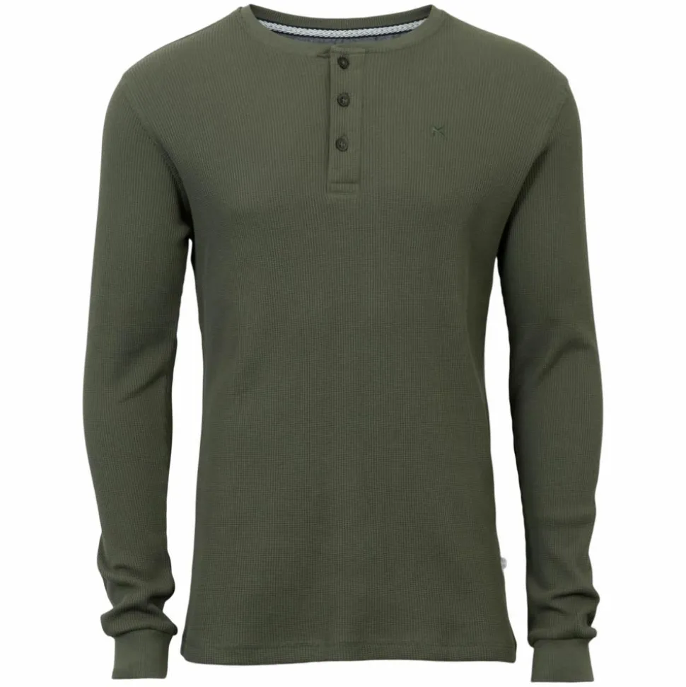 Marcus Ziggy Herre Langærmet t-shirt - Army green