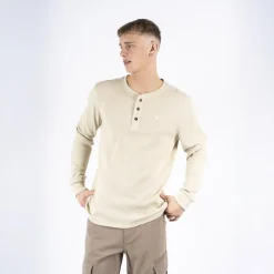Marcus Ziggy Herre Langærmet t-shirt - Bright Sand mix
