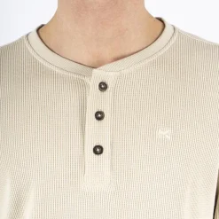 Marcus Ziggy Herre Langærmet t-shirt - Bright Sand mix