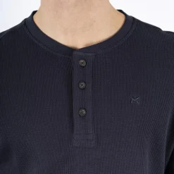 Marcus Ziggy Herre Langærmet t-shirt - Night Navy