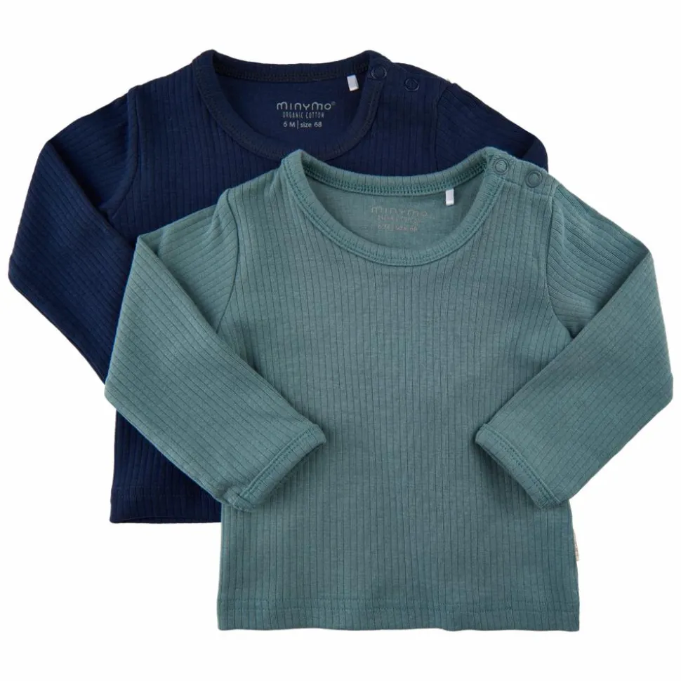 Minymo Børne Langærmet t-shirt i økologisk bomuld - Goblin Blue