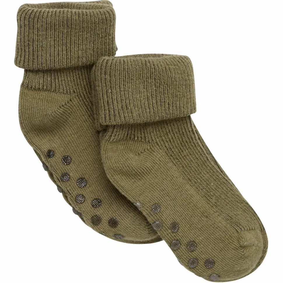 Minymo Børne Strømper m. non-slip - Dried Herb