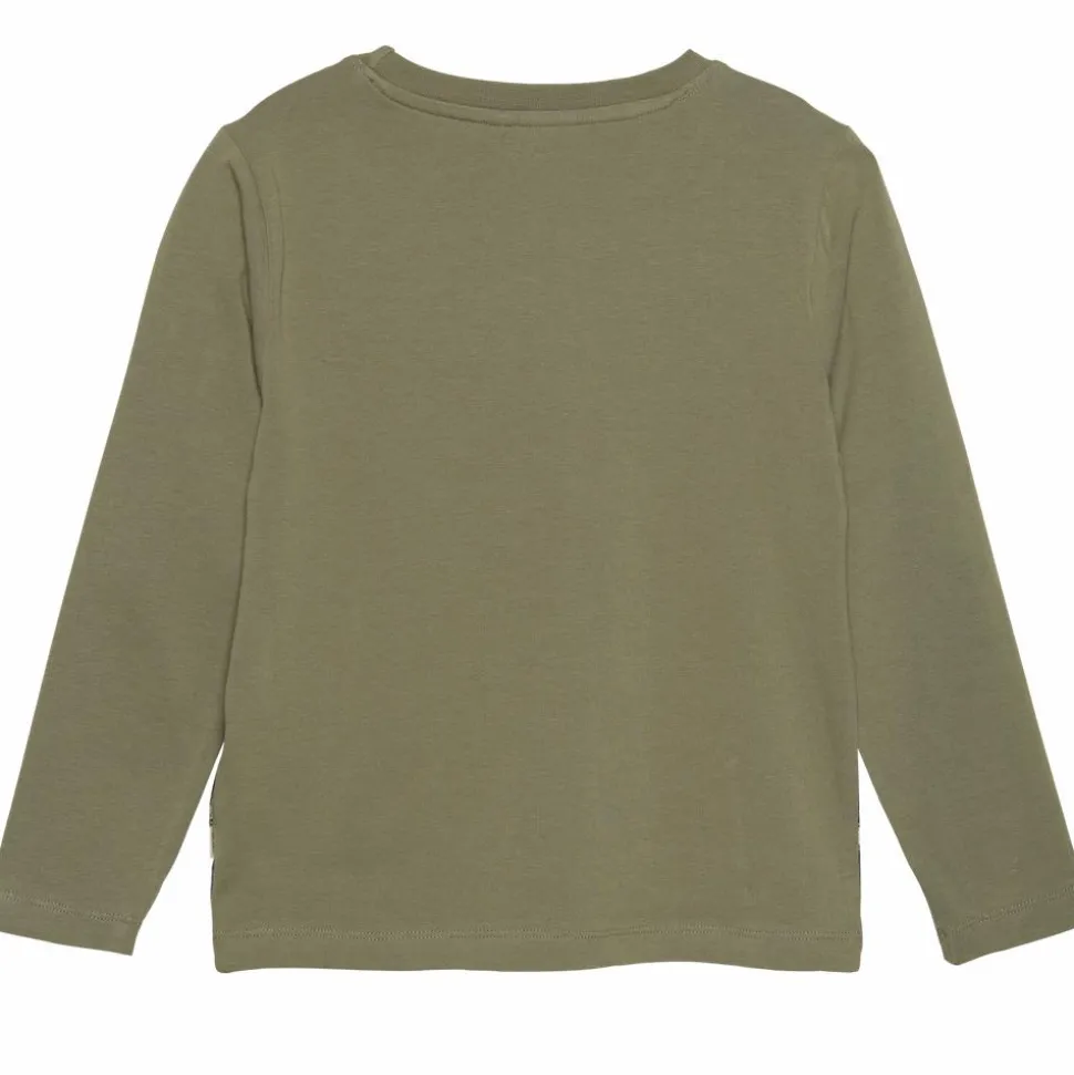 Minymo Dinosaur Drenge Langærmet t-shirt - Deep Lichen Green