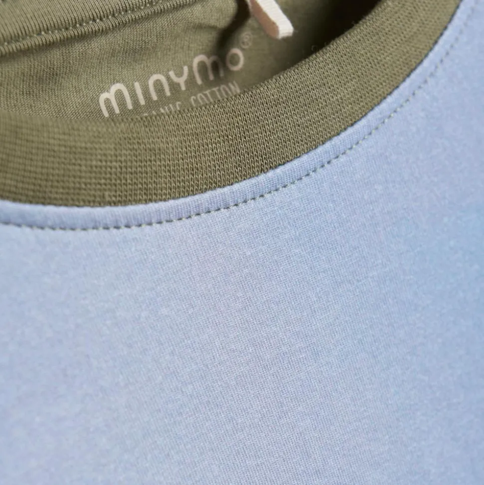 Minymo Mejetærsker Drenge Langærmet t-shirt i økologisk bomuld - Deep Lichen Green