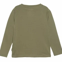 Minymo Mejetærsker Drenge Langærmet t-shirt i økologisk bomuld - Deep Lichen Green