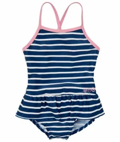 Minymo Pige Badedragt - Navy/L. Lyserød strib