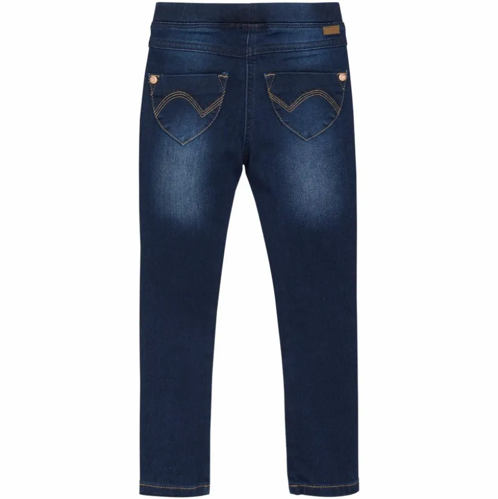 Minymo Pige Jeggings i økologisk bomuld - Dark Blue Denim