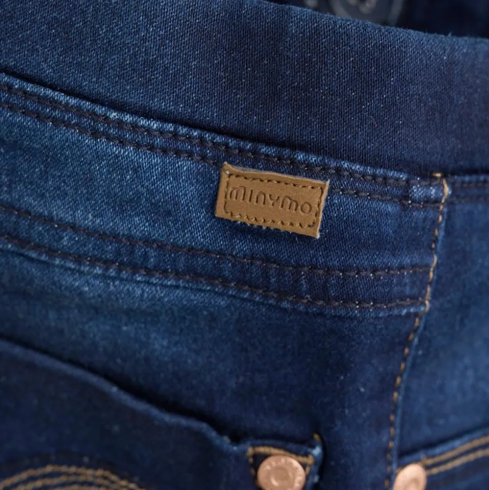 Minymo Pige Jeggings i økologisk bomuld - Dark Blue Denim