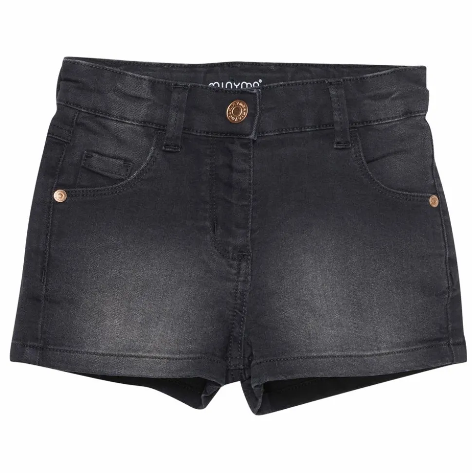 Minymo Pige Shorts i økologisk bomuld - Grey Black