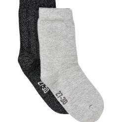 Minymo Pige Strømper m. glimmer - Light Grey Melange