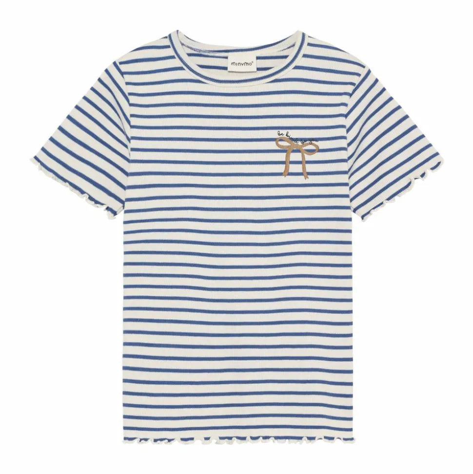 Minymo Pige T-shirt i økologisk bomuld - Dutch Blue