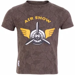 N.O.H.R. Drenge T-shirt - Asphalt AOP Leaves
