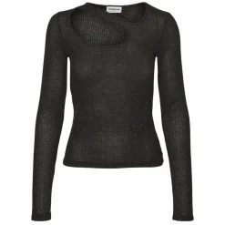 Noisy May Dame Bluse m. glimmer - Dark Grey Melange