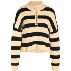 Noisy May Dame Striktrøje - Black/Irish Cream