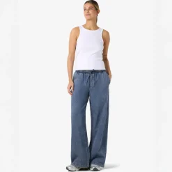 Noisy May Enza Dame Bukser - Medium Blue Denim