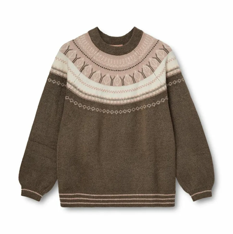Nordic Project 18 Dame Striktrøje - CHOCOLATE BROWN