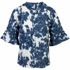 Ofelia Dame Kortærmet skjorte - Blue Combi