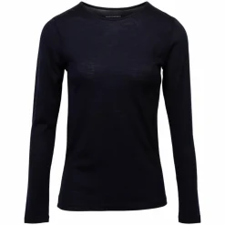 Panos Emporio Dame Langærmet t-shirt i merinouldmix - DARK NAVY