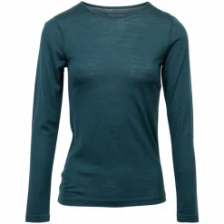 Panos Emporio Dame Langærmet t-shirt i merinouldmix - DEEP TEAL